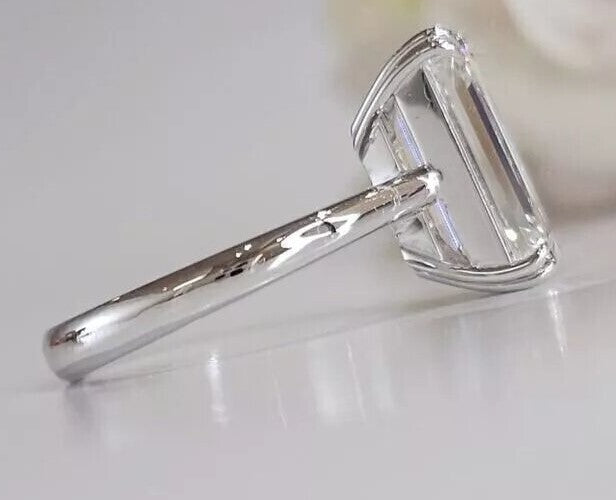 5.01 Ct E VS1 Emerald Cut IGI Certified Lab Grown Diamond Ring Set in Platinum