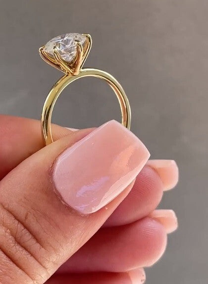 2.50 Ct G VS2 Lab Grown Diamond Engagement Ring 14k Yellow Gold IGI Certified