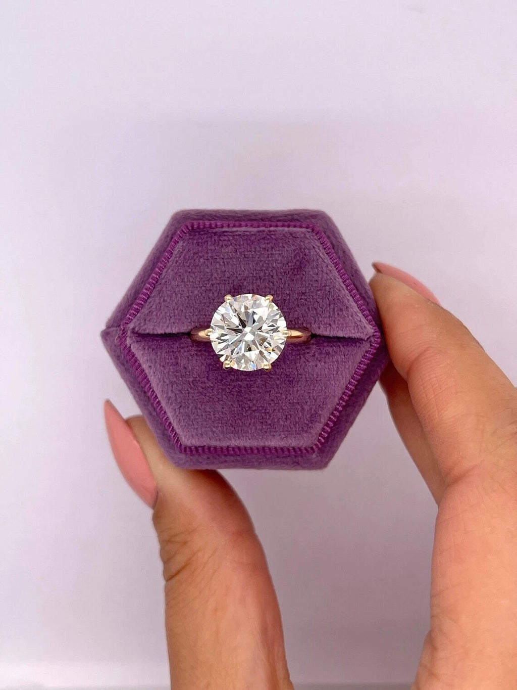 4.00 Ct G VS1 Round Solitaire Lab Grown Diamond Ring IGI Certified 14k Yellow