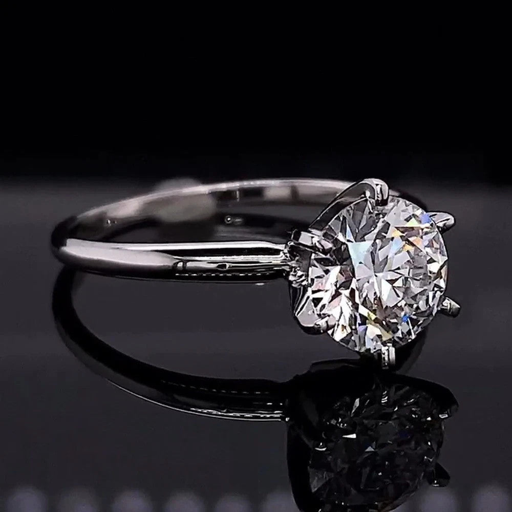 1.50 Ct D VS1 Round Solitaire Platinum Lab Grown Diamond Ring IGI Certified