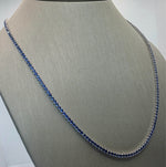 Load image into Gallery viewer, 15.00 Ct 14k White Gold Lab Grown Eternity Sapphire Tennis Necklace, 20” NEW!