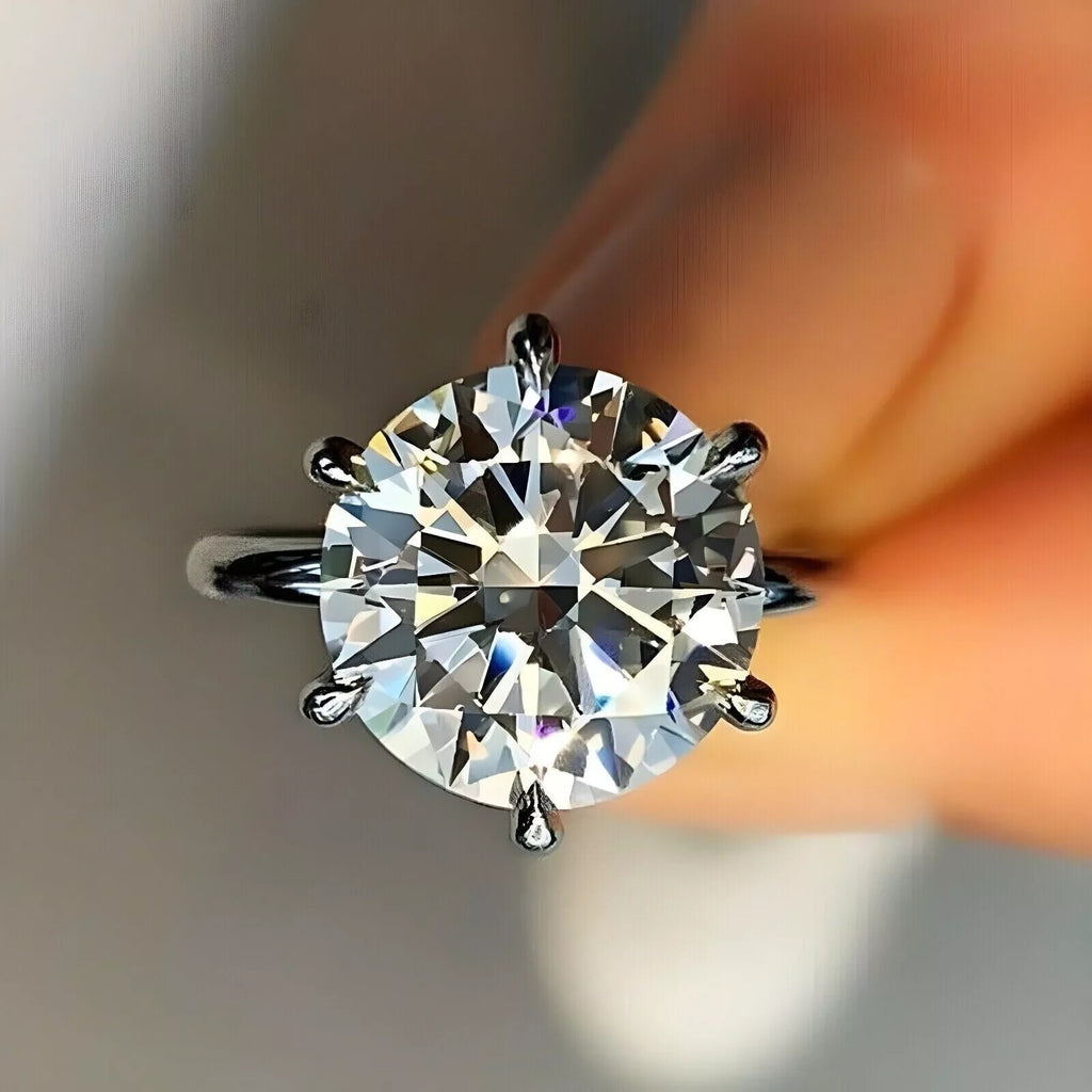 4.05 Carat Round Solitaire Lab Grown Diamond Ring IGI Certified F VS1 14k