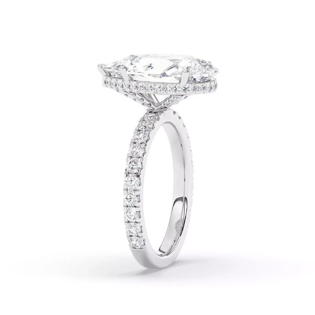 IGI 6 CT, Solitaire Lab-Grown Pear Diamond Engagement Ring, 950 Platinum