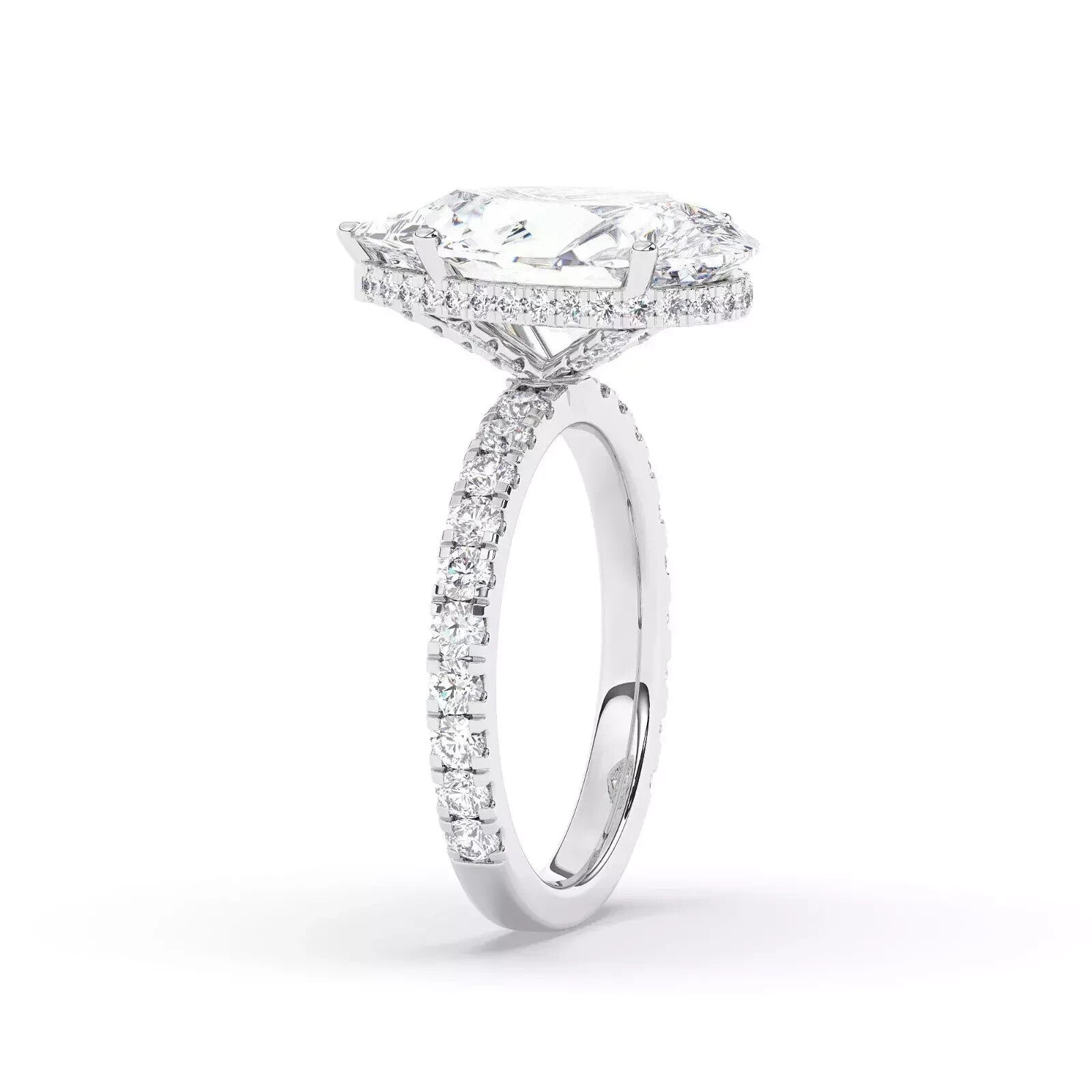 IGI 6 CT, Solitaire Lab-Grown Pear Diamond Engagement Ring, 950 Platinum