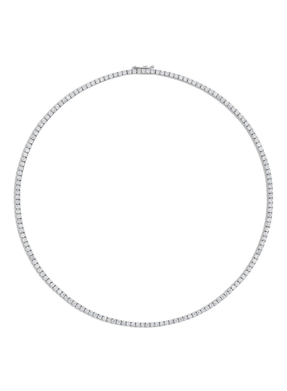 5.64 Ct 14K White Gold Lab-Grown Eternity Diamond Tennis Necklace, 17” NEW!