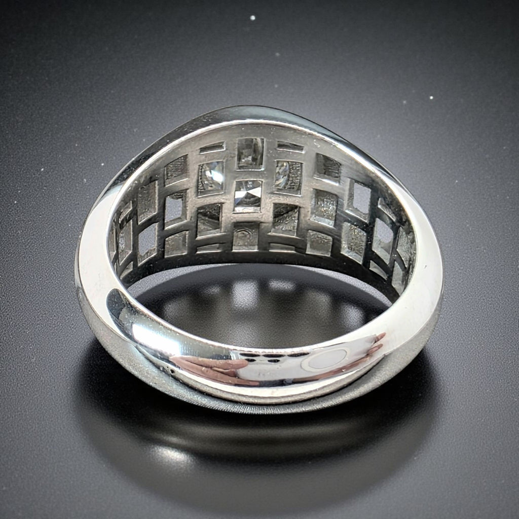 3.00 Ct D VS1 Lab Grown Round Diamond Men's Ring 14k White IGI Certified