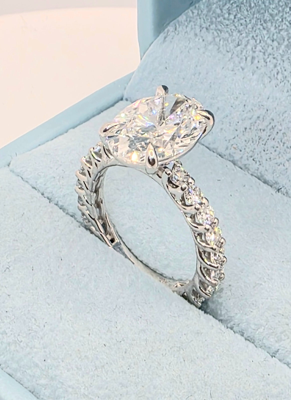 6.52 Ct F VS1 Carat Oval Lab Grown Diamond Ring IGI Certified 14k Gold