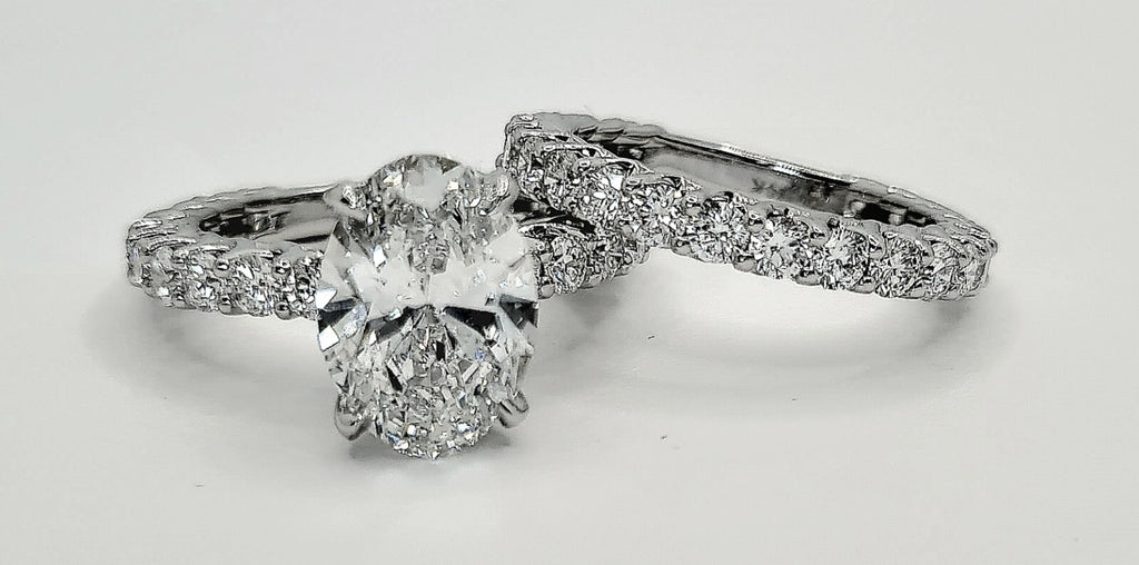 5.68 Ct F VS1 Lab Grown Diamond Engagement Ring With Band IGI Certified Diamond