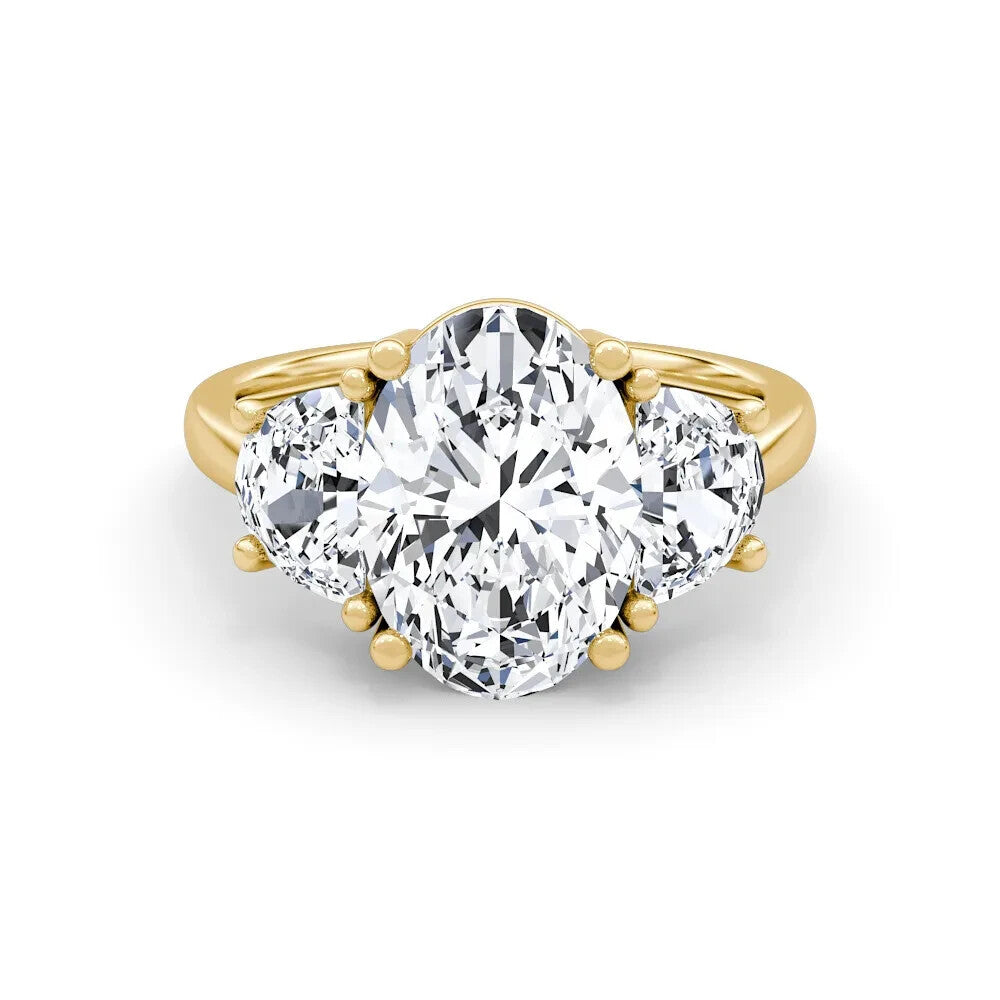 4.80 Ct F VS1 14k White Gold Oval Lab Grown Diamond Ring IGI Certified