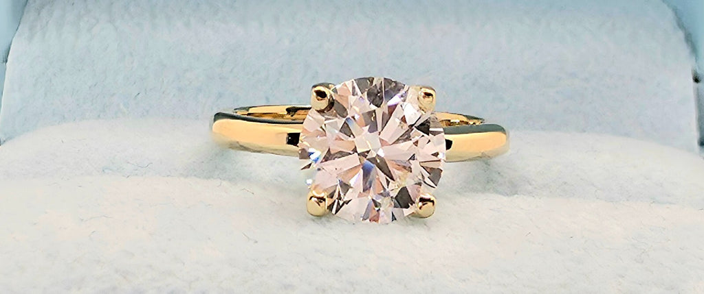 2.00 Ct F VS1 Round Solitaire Lab Grown Diamond Ring 14k Yellow IGI Certified