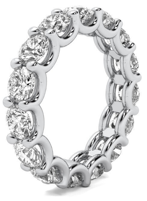 5 Ct Round Lab Grown Diamond Eternity Band Ring 14k E VS GIA Authenticated