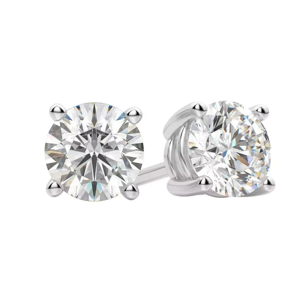 2.00 Ct D VVS2 Round Cut Lab Grown Diamond Stud Earrings 14k White Gold IGI