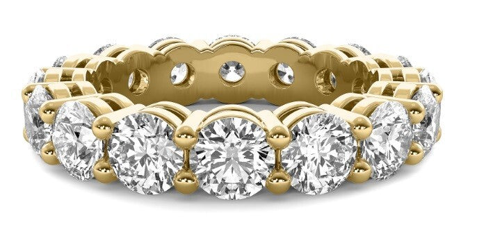 5 Ct Round Lab Grown Diamond Eternity Band Ring 14k Yellow E VS GIA Authenticate