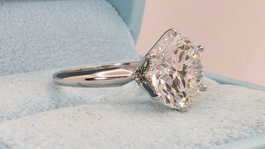 5.00 Ct E VS1 Round Solitaire Platinum Lab Grown Diamond Ring IGI Certified