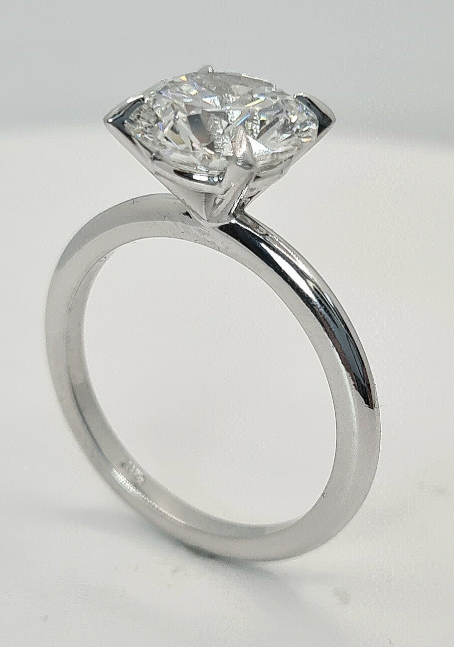 2.00 Ct D VS1 Round Solitaire Platinum Lab Grown Diamond Ring IGI Certified
