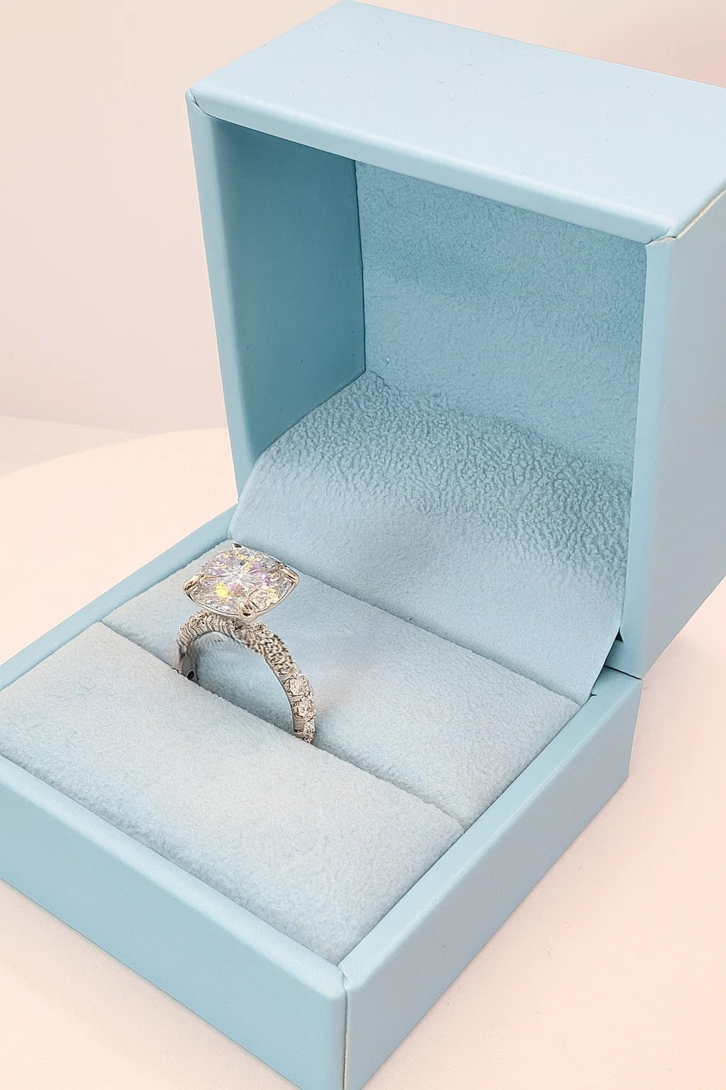 4.60 Ct F VS1 Round Diamond Engagement Ring IGI Certified Lab Grown 14k White