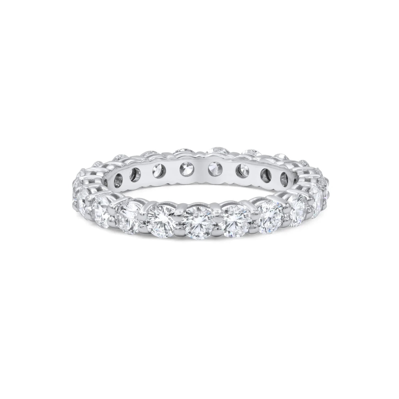 2.00 Ct Round Lab Grown Diamond Eternity Band Ring Platinum FG VS Super Clean