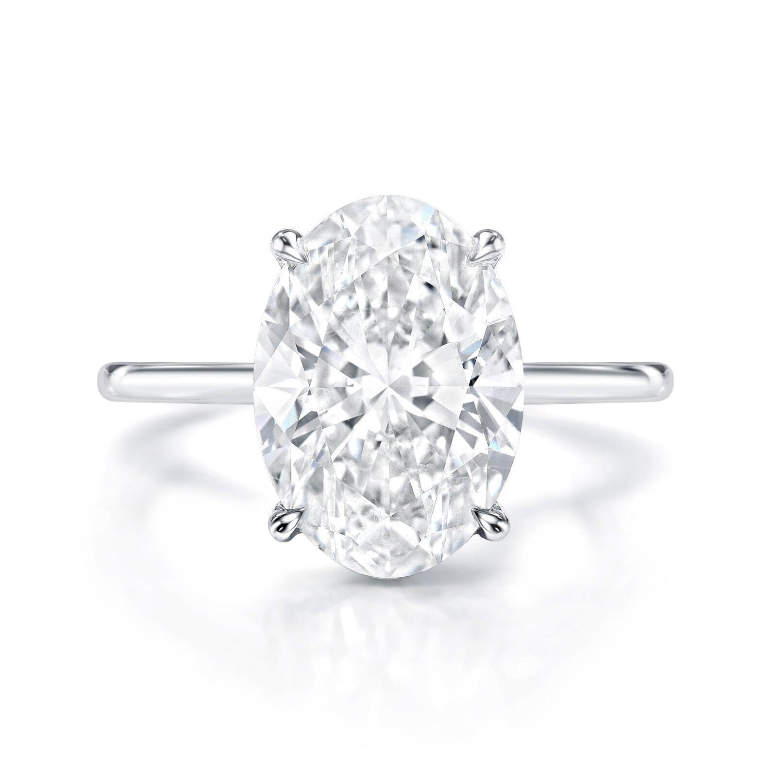 8.00 Carat G VS2 Platinum Oval Diamond Engagement Ring Lab Grown IGI Certified