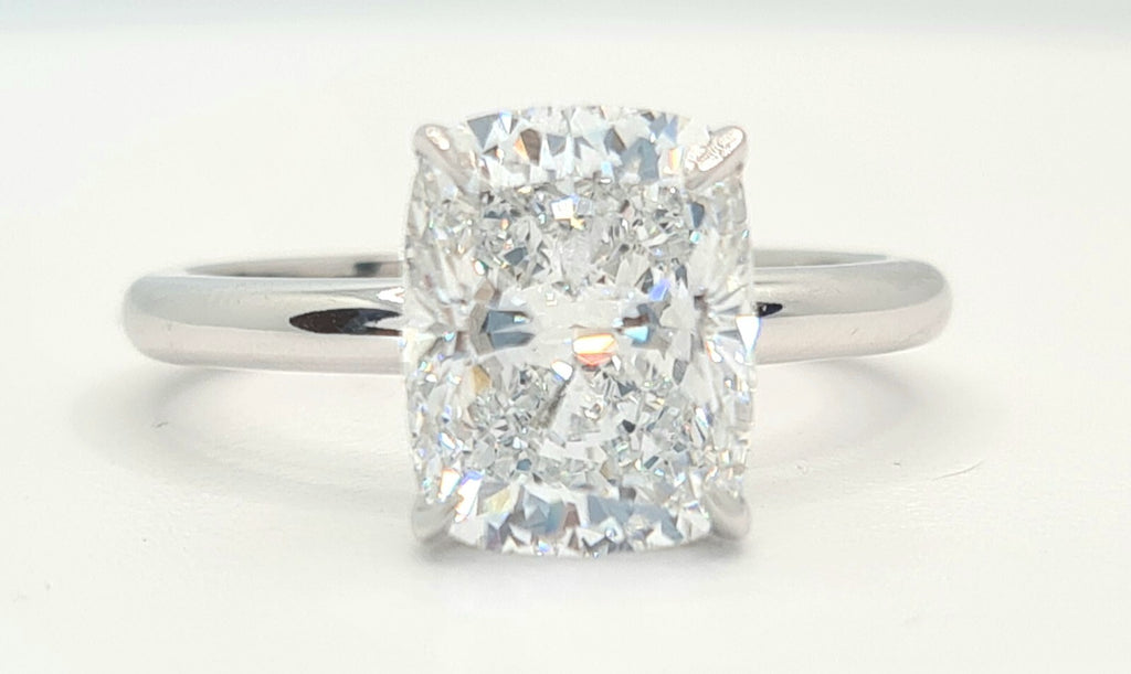 6 Ct Cushion G VS2 Platinum Diamond Ring Lab Grown Diamond IGI Certified