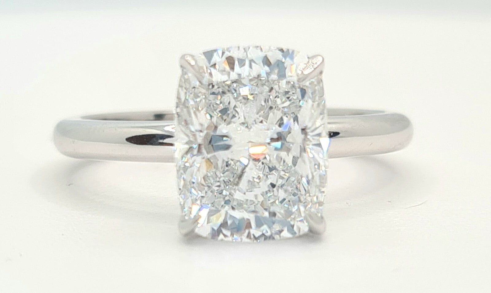 6 Ct Cushion G VS2 Platinum Diamond Ring Lab Grown Diamond IGI Certified