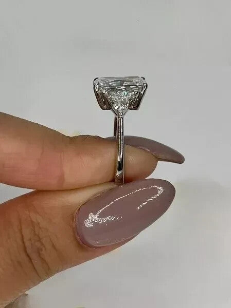 5.80 Ct E VS1 Radiant Lab Grown Diamond Ring IGI Certified 14k White Gold