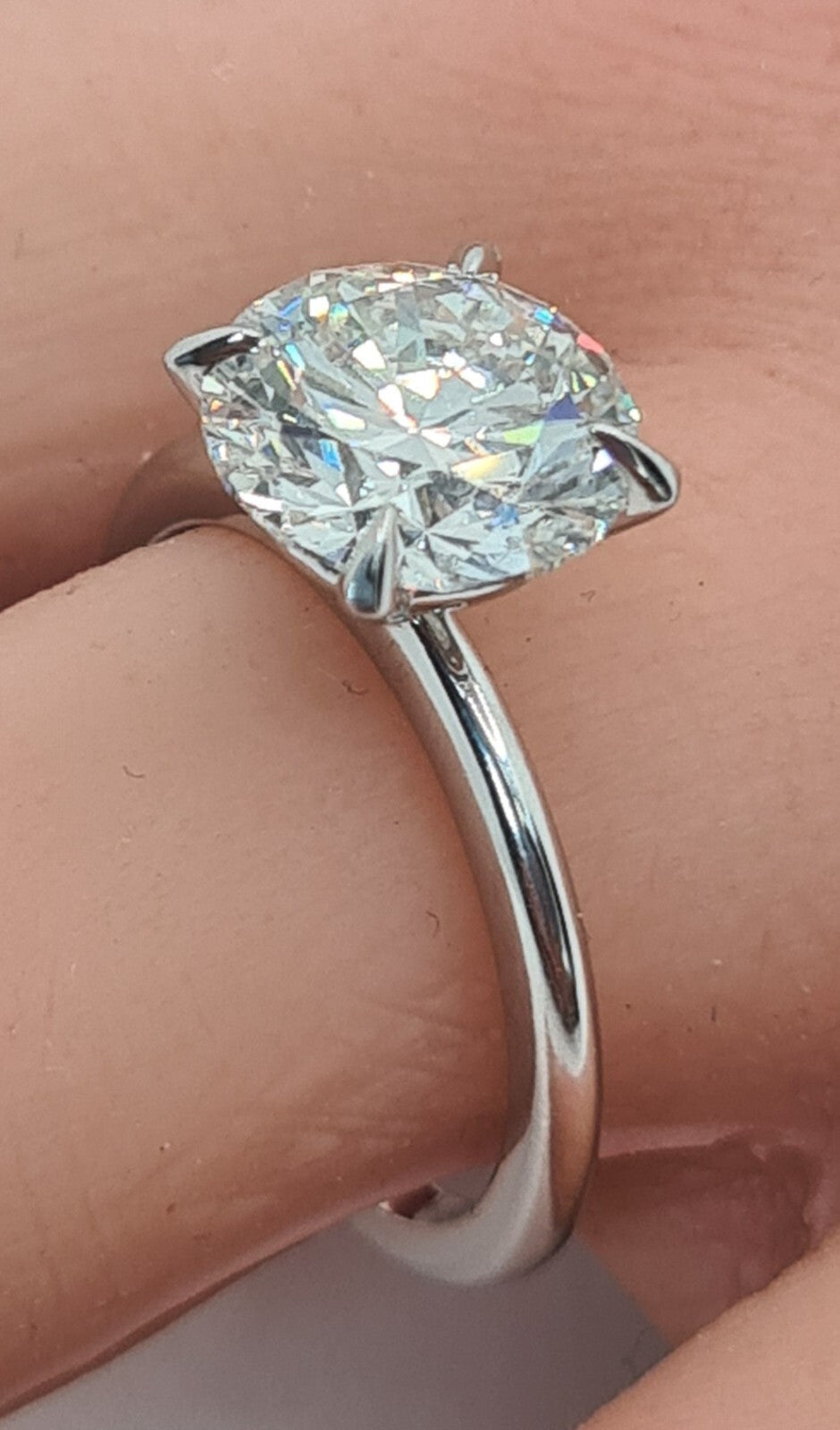 4.00 Ct E VS2 Round Solitaire 14k Lab Grown Diamond Ring IGI Certified