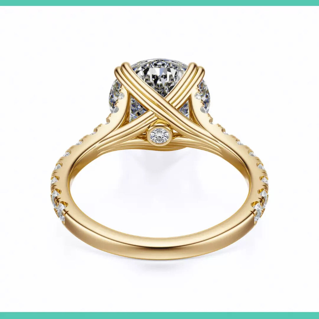 3.40 Ct E VS1 Round Lab Grown Diamond Engagement Ring 14k Yellow IGI Certified