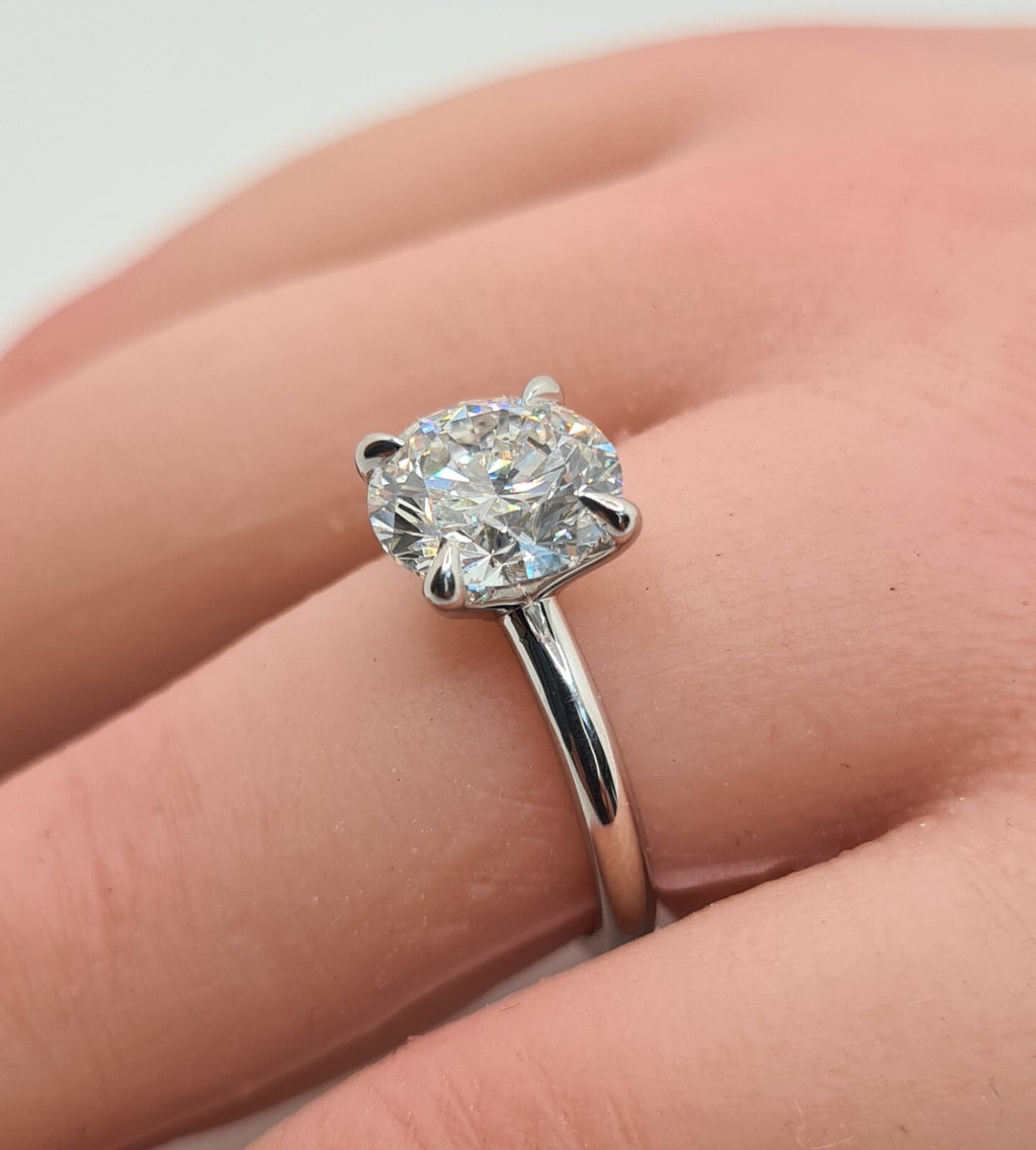 2.01 Ct G VS1 Round Solitaire 14k White Lab Grown Diamond Ring IGI Certified