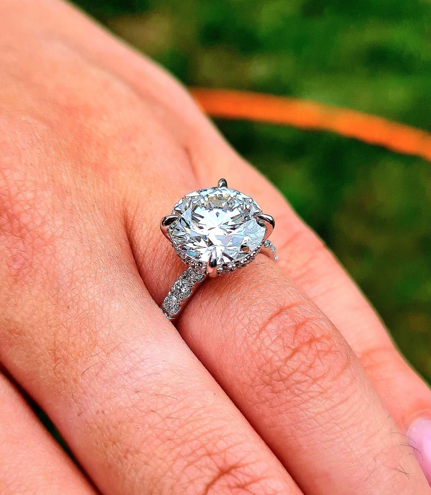 4.68 Ct E VVS2 Round Platinum Diamond Engagement Ring IGI Certified Lab Grown