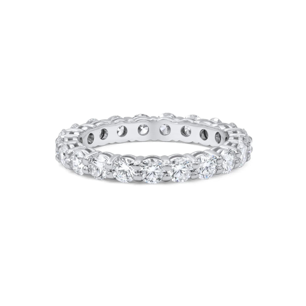 2.00 Ct Round Lab Grown Diamond Eternity Band Ring 14K White Gold FG VS