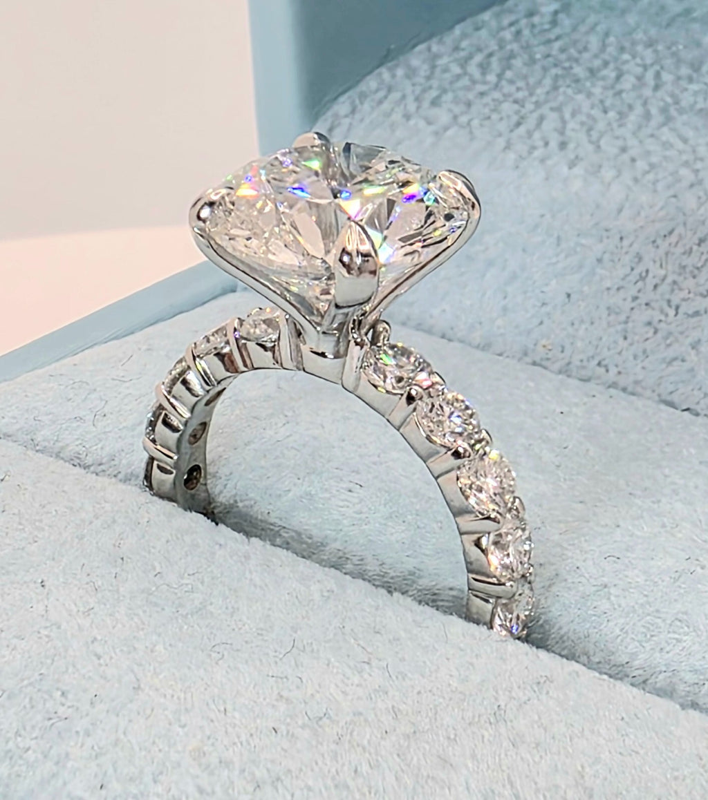 4.60 Ct D VS1 Round Diamond Engagement Ring IGI Certified Lab Grown 14k White