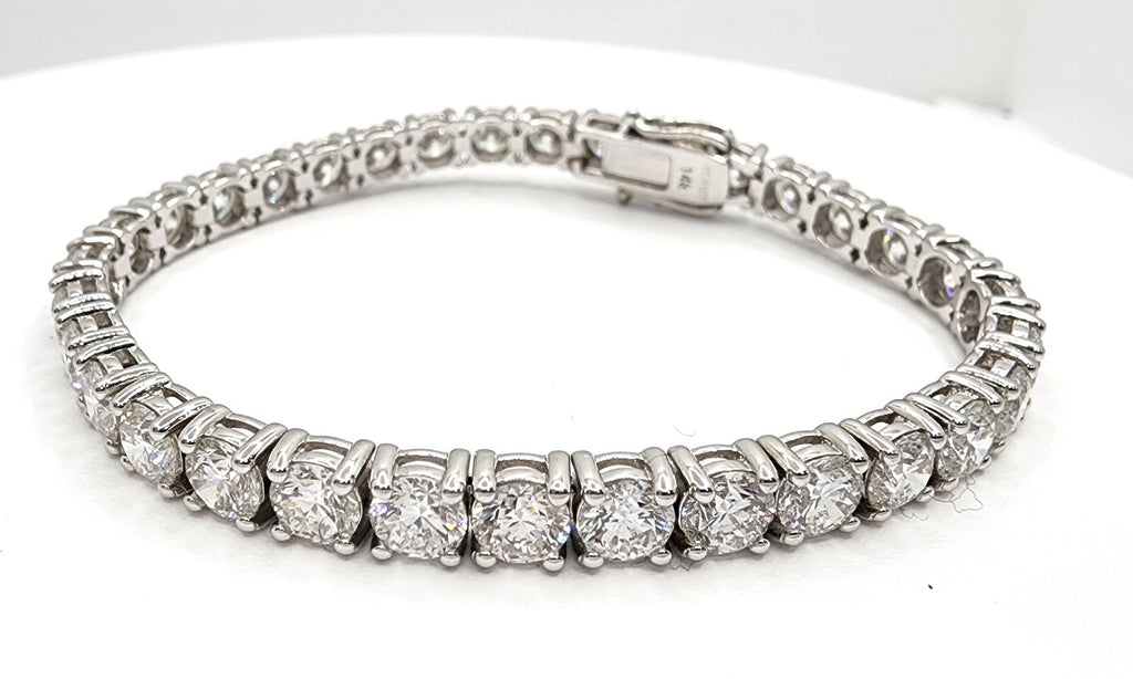 17.00 Ct TW Round Diamond 7" Tennis Bracelet 14k White Gold Lab Grown (EF/VS)