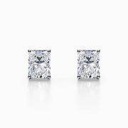 1 Ct Radiant Diamond Lab Grown Diamond Stud Earrings 14k Gold Push Back
