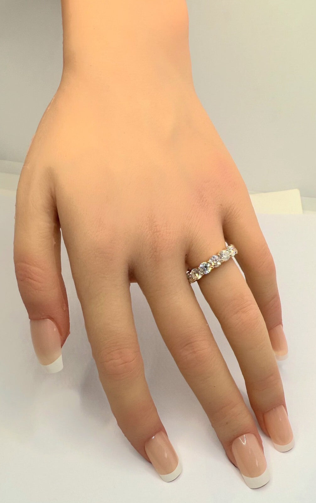 5.00 Ct Round Lab Grown Diamond Eternity Band Ring 14k White F VS Super Clean