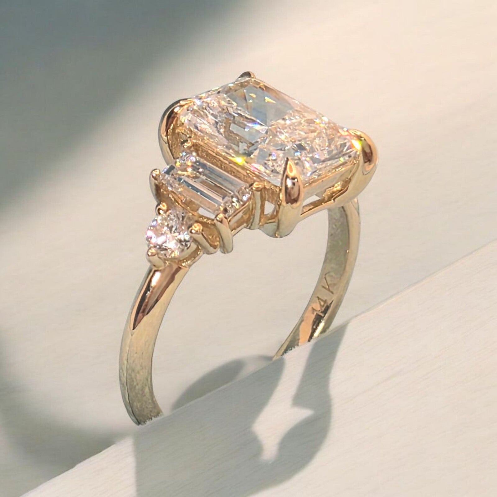 2.30 Ct Radiant E VS1 14k White Gold Lab Grown Diamond Ring IGI Certified