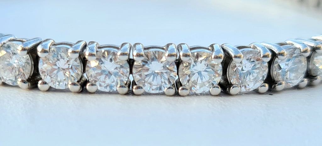 7.30 Ct TW Round Diamond 7" Tennis Bracelet 14k White Gold Lab Grown (EF/VS)