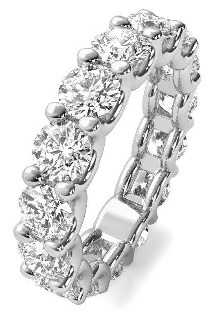 5 Ct Round Lab Grown Diamond Eternity Band Ring 14k E VS GIA Authenticated