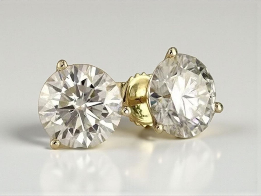 3.00 Ct E VS1 Lab Grown Diamond 3 Prong 14k Yellow Gold IGI Certified Screw