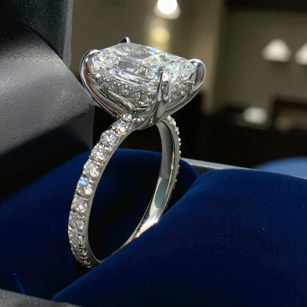 2.70 Radiant F VS1 14k White Lab Grown Diamond Ring IGI Certified Sz 4.5