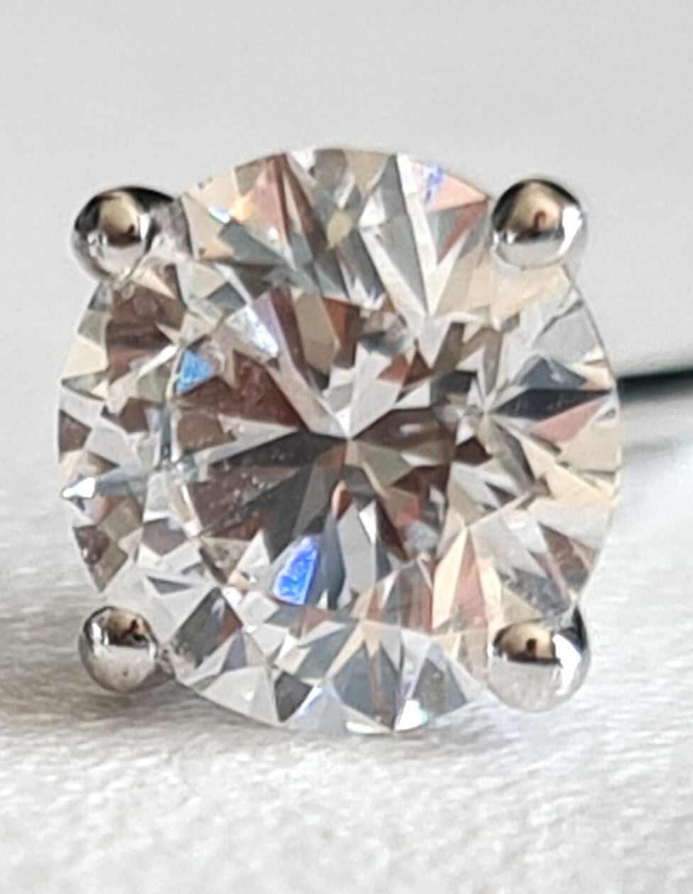 3.00 Ct 14k White Gold F VS Lab Grown Round Diamond Solitaire SINGLE Earring