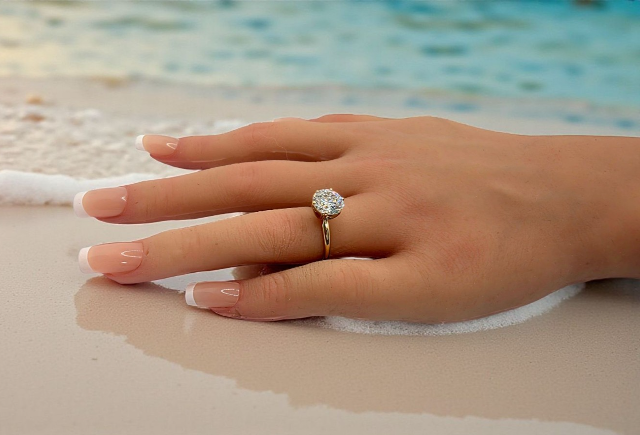 3.00 Ct D VS1 Round Solitaire 14k Yel Lab Grown Diamond Ring IGI Certified sz 7