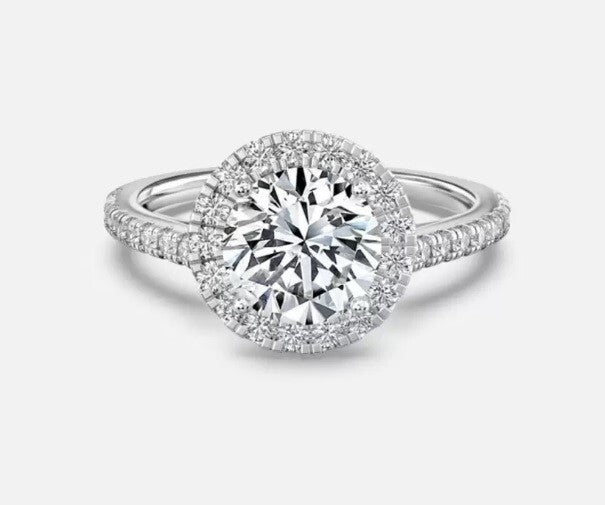 1.50 Ct E VS1 Round Diamond Engagement Ring IGI Certified Lab Grown 14k White