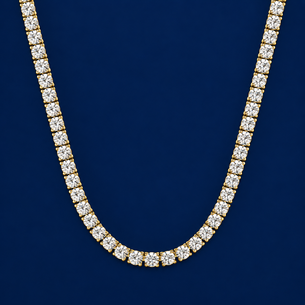 15.30 Ct E VS1 Lab Grown Diamond Eternity Tennis Necklace | 14K Gold 17"