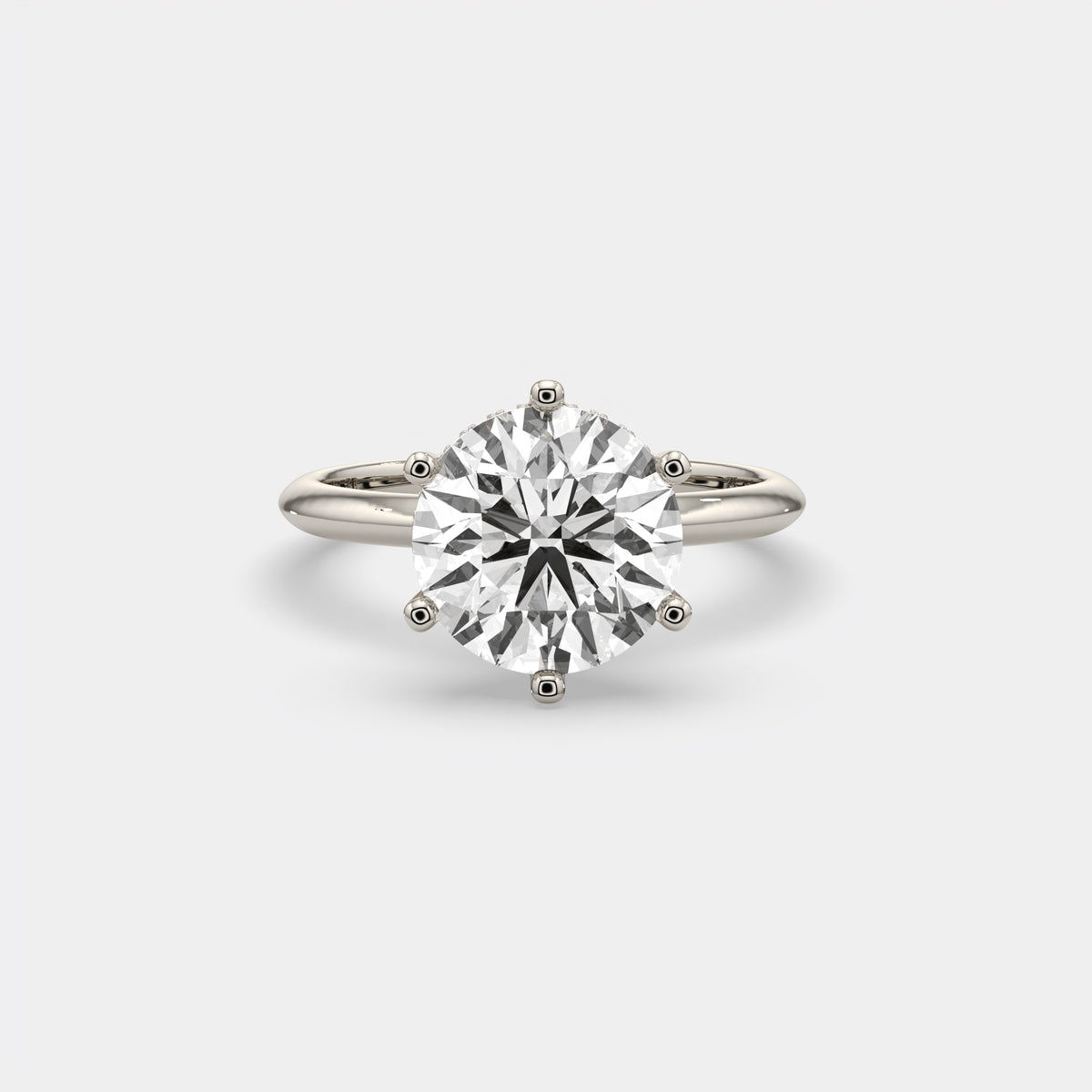 4.10 Round Lab Grown Diamond Ring With Hidden Halo