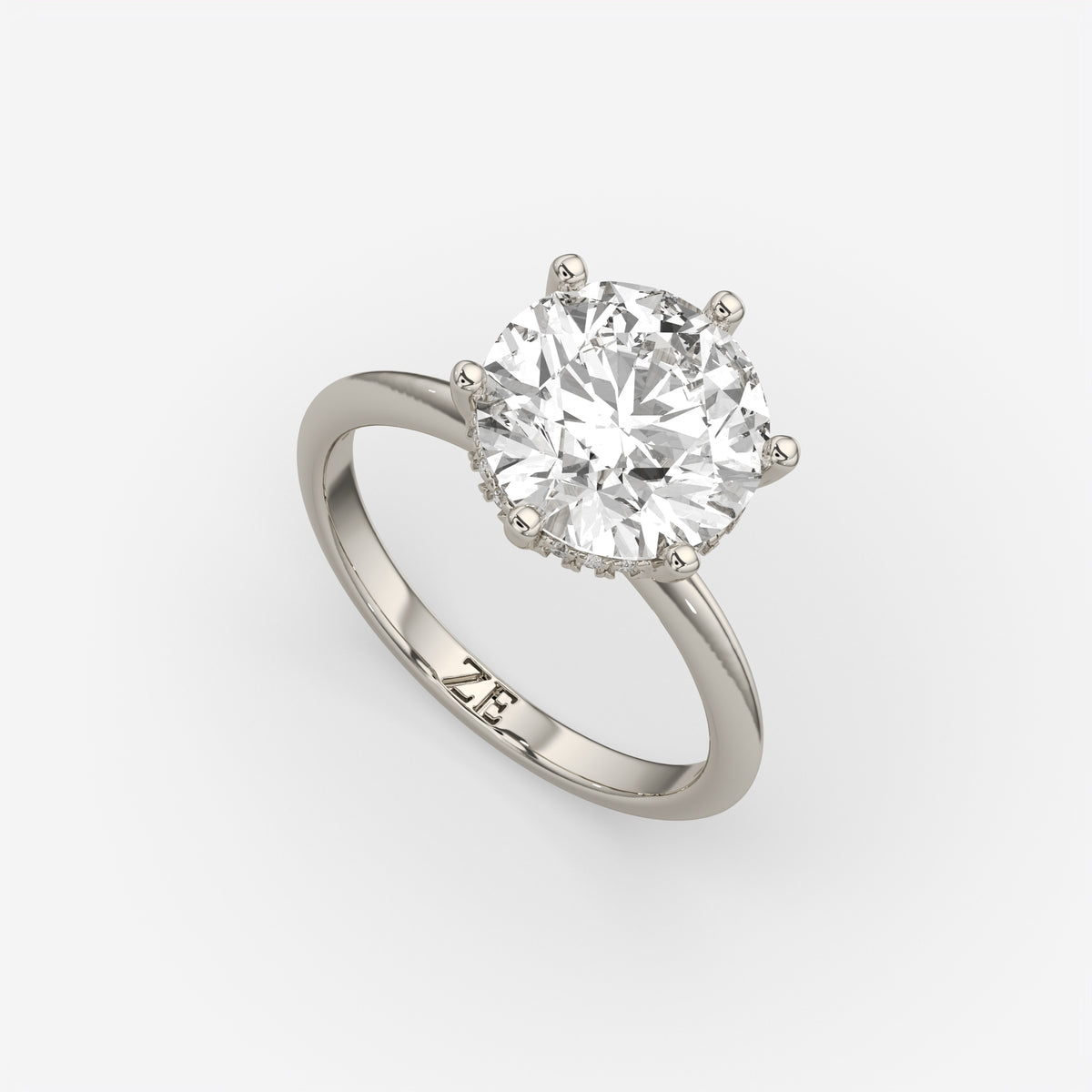 4.10 Round Lab Grown Diamond Ring With Hidden Halo