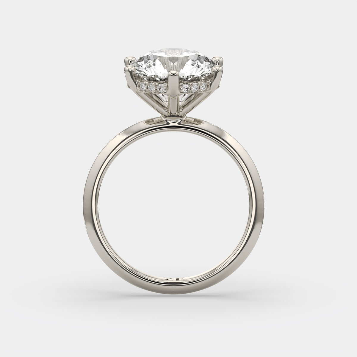 4.10 Round Lab Grown Diamond Ring With Hidden Halo