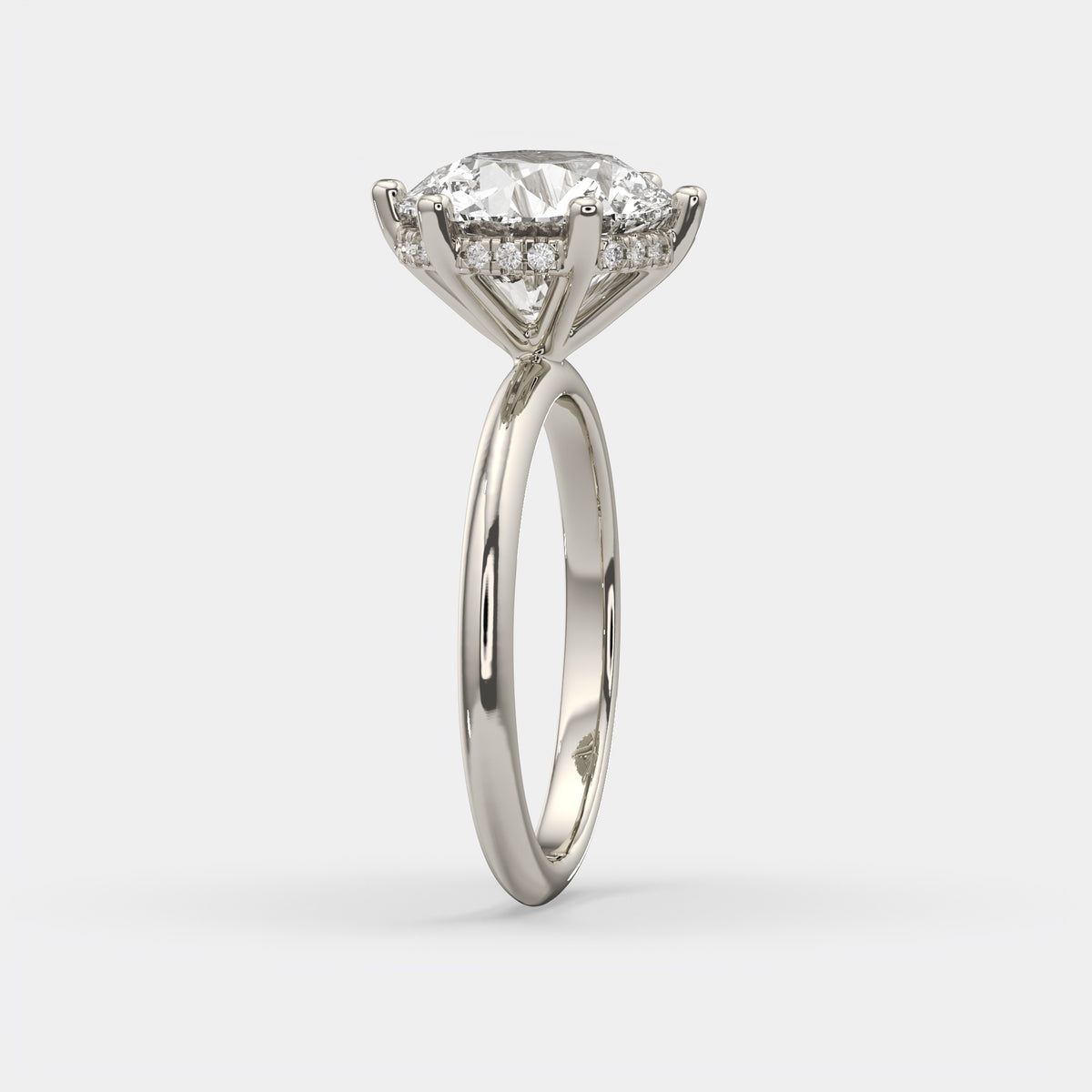 4.10 Round Lab Grown Diamond Ring With Hidden Halo