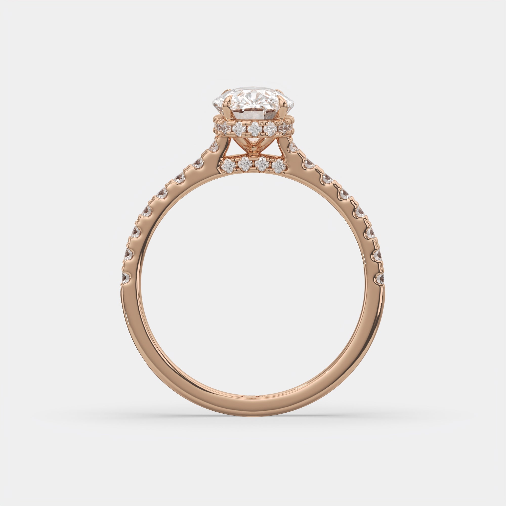 2.50 Ct F VS1 Cushion Cut Hidden Halo Diamond Ring, view 13
