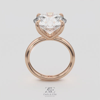 5.00 Ct E VS1 Round Brilliant Solitaire Diamond Ring, in white gold, 360 spin