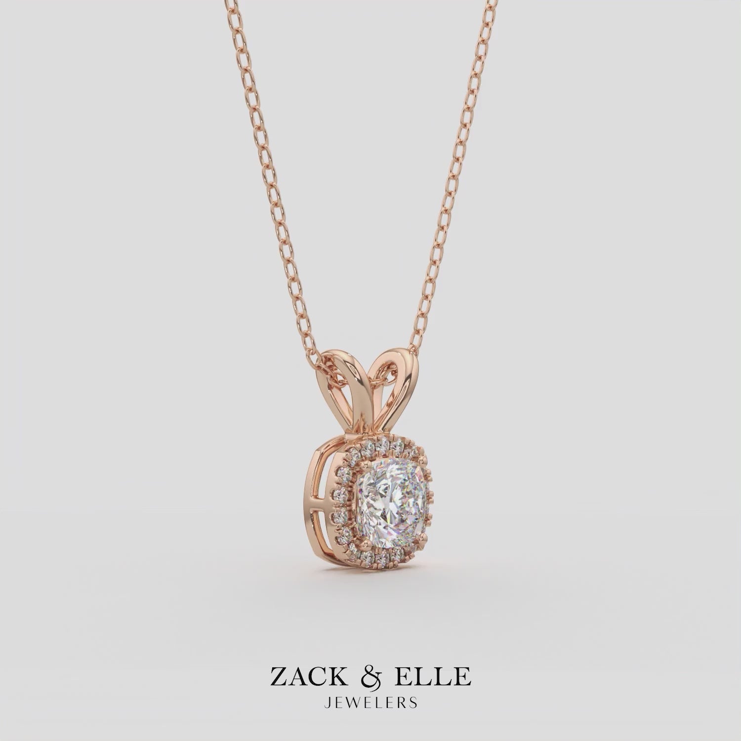 zack-and-elle-290ct-f-vs1-cushion-diamond-halo-pendant-rose-gold-video